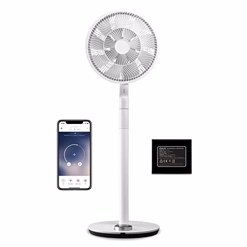 Duux whisper Flex Ultimate Blanc - Ventilateur sur pied - Ventilateur silencieux sur pied avec mode nuit et minuterie - Contrôle télécommande et smartphone - Batterie incluse